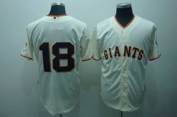 Giants #18 Cain Matt Cream Stitched MLB Jersey - Click Image to Close